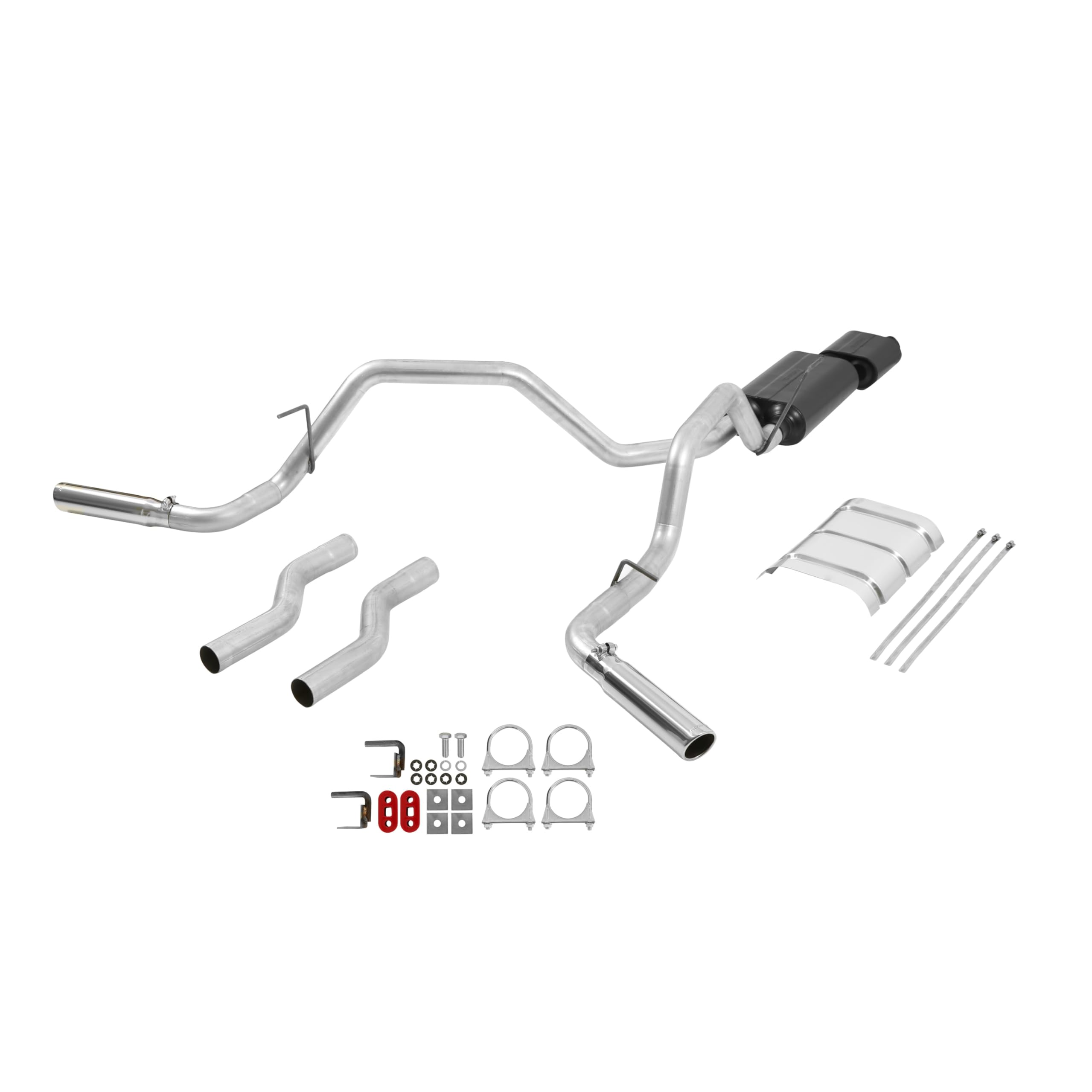 American Thunder Flowmaster 17425 Cat-Back Exhaust Kit Dual 2.5 Inch Tailpipes Aluminized Steel 3 Inch Polished Stainless Steel Tips Compatible with 2000-2006 Toyota Tundra 4.7L 2/4WD All Wheelbases