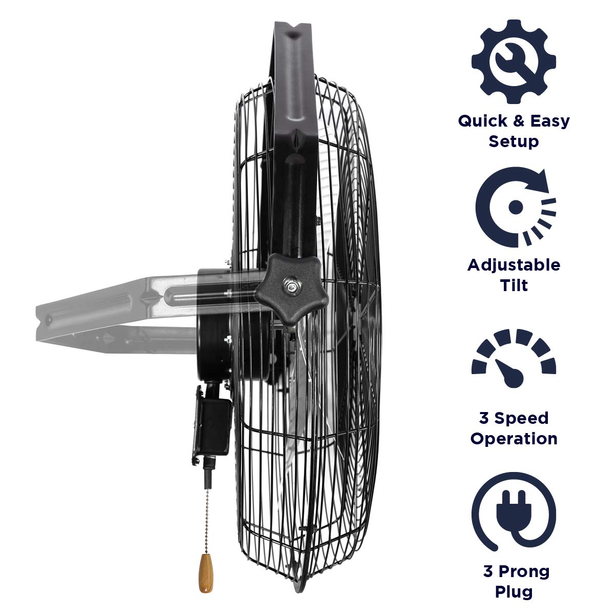 Maxx Air 18" Wall Mount Fan | Commercial Grade Fan for Garages, Shop, Barns and Patios for Indoor Use | Powerful 1,450 CFM and Easy Operation | Residential Wall Mount