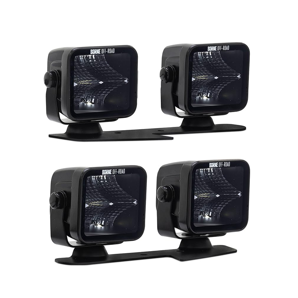 Off-Road Borne Ford Bronco Ditch Light Set (4) 3X3 Flood