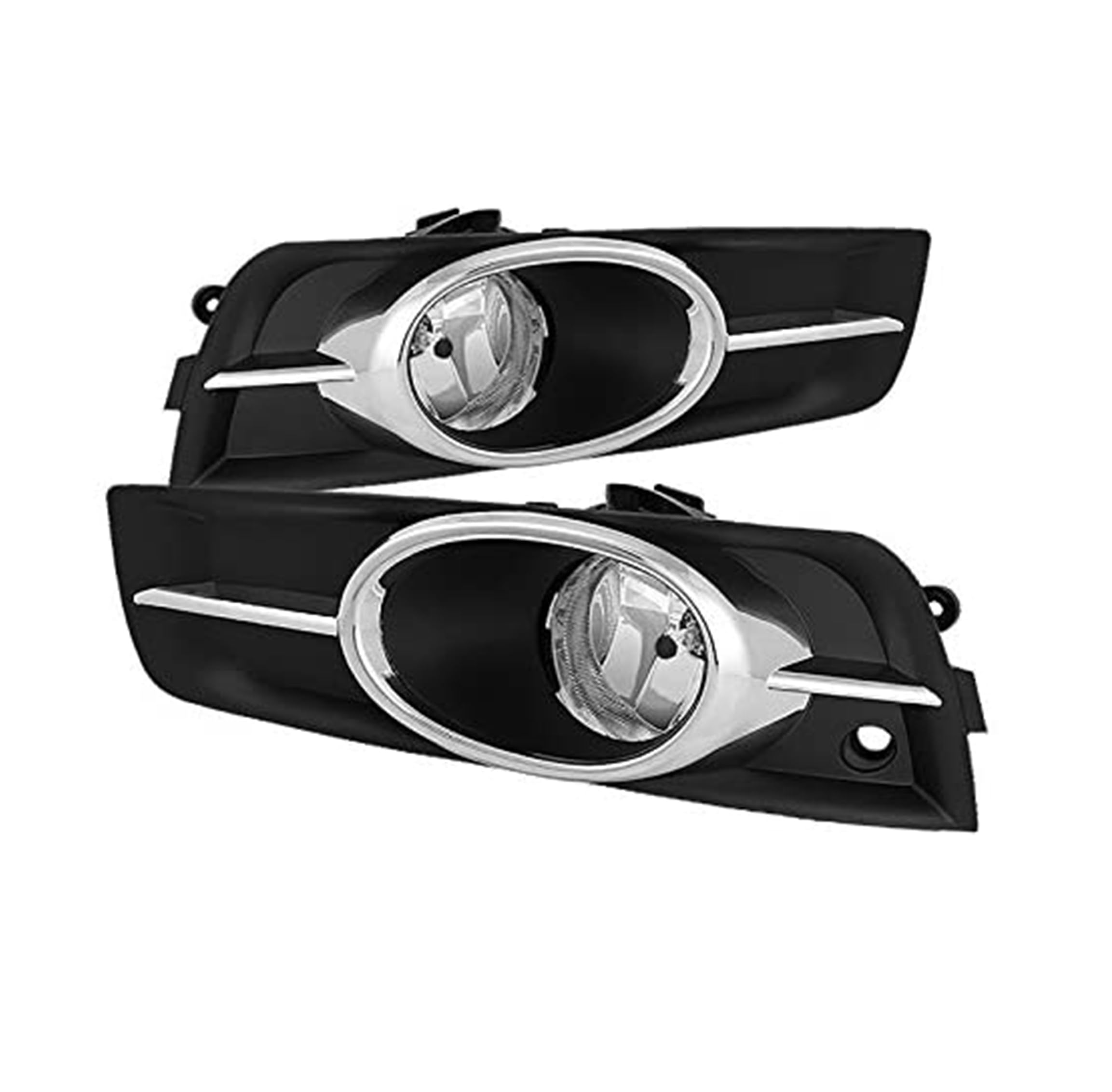 Clear Plastic Black Horse OEM Replica Fog Light with Wiring kit and a switch Compatible with 2011-2015 Chevrolet Cruze with Wiring kit and a switch