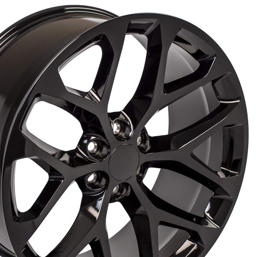 24x10 Snowflake Wheels CV98 - Gloss Black 24 Inch Rims - 6x139.7 Wheels, Optional TPMS & 295/35/24 Tires and Rims Packages - Fits GM Trucks & SUVs (Single Rim)