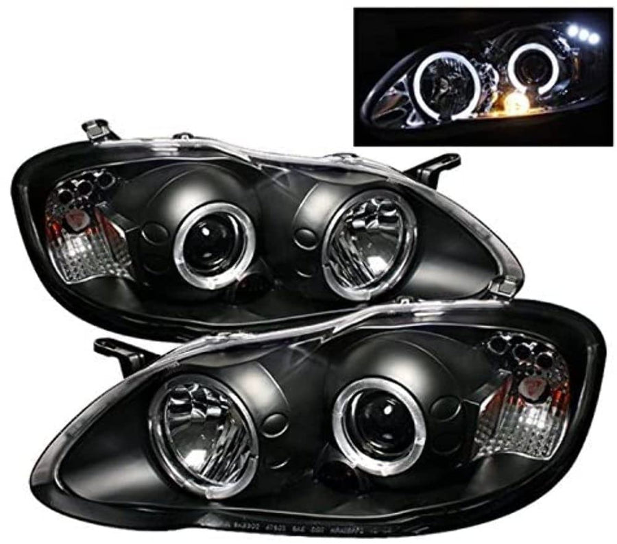 LED Halo Projector Spyder Auto Headlights Black/Clear