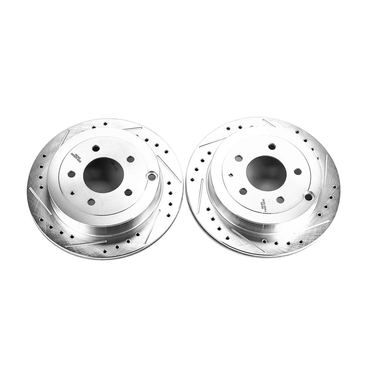 Power Stop Evolution Performance JBR575XPR Drilled, Slotted & Plated Rear Brake Rotor Pair For Mazda 929 1992-1995, Mazda MPV 1993-1998, Mazda MPV 2004-2006 [Model Specific]