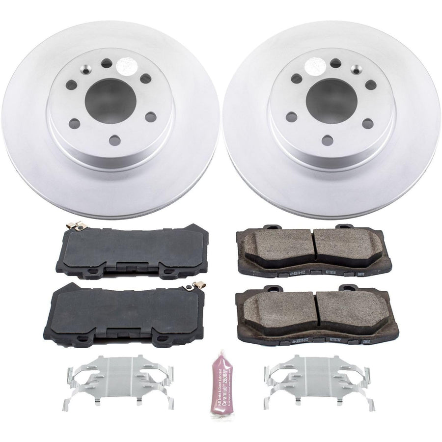 Coated Brake Rotor and Ceramic Brake Pads Power Stop CRK7126- Front For Chevrolet Colorado 2015-2020, GMC Canyon 2015-2020 [Model Specific]