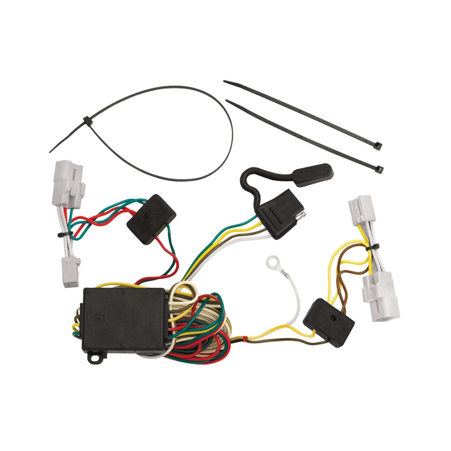 T-One® T-Connector Harness, TEKONSHA 4-Way Flat, w/Converter, Compatable with 2006-2011 Hyundai Azera, 2001-2007 Toyota Highlander, Black
