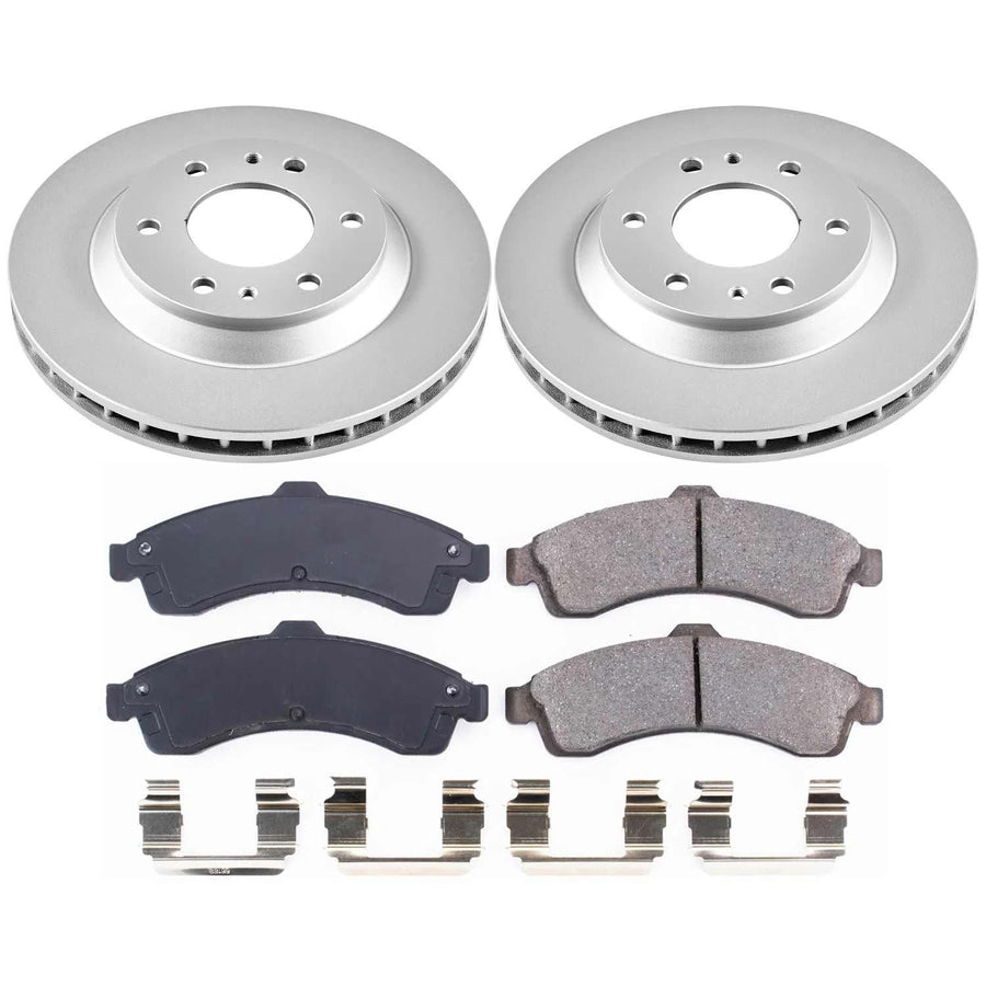Power Stop CRK2057 Brake Rotor & Coated Ceramic Brake Pads- front For Buick Rainier, Chevrolet Trailblazer, GMC Envoy, Isuzu Ascender, Oldsmobile Bravada [Model Specific]
