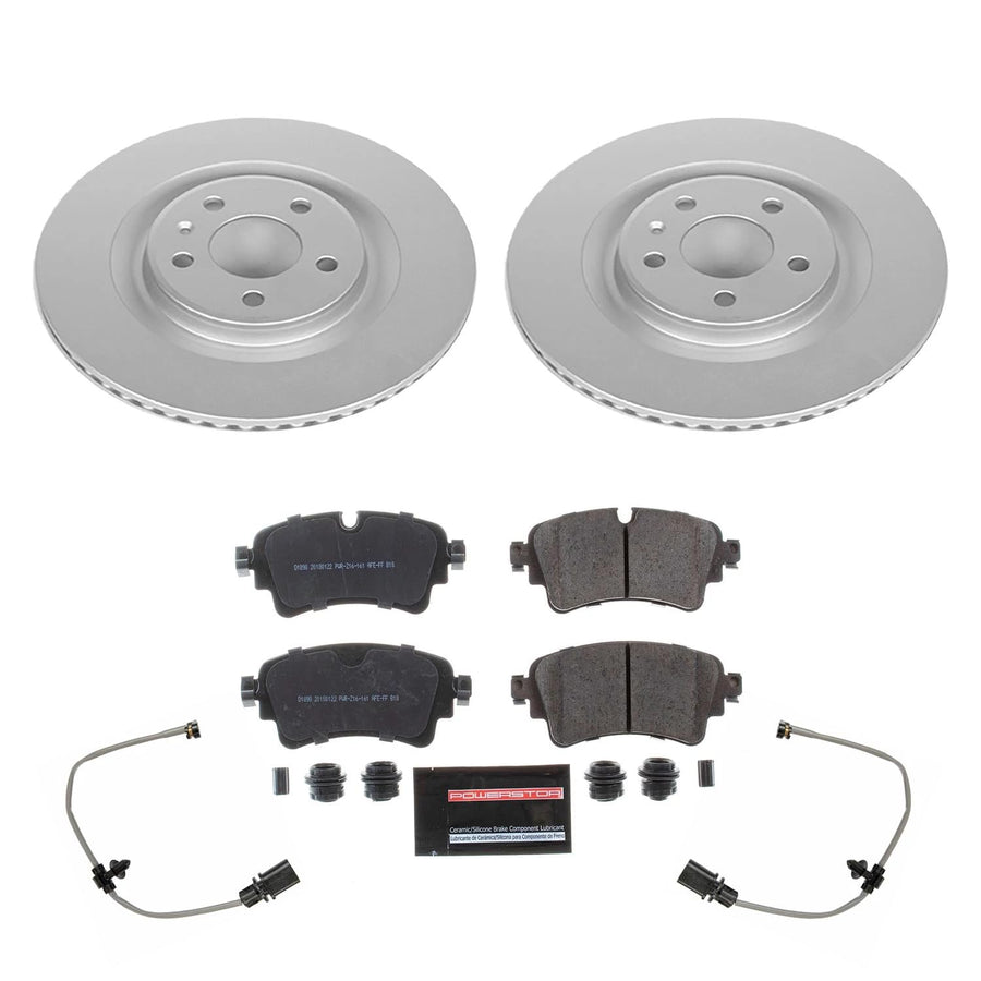 Power Stop Z23 Coated Rotor Kit CRK8545 - Brake Rotors, Carbon Ceramic Pads Rear