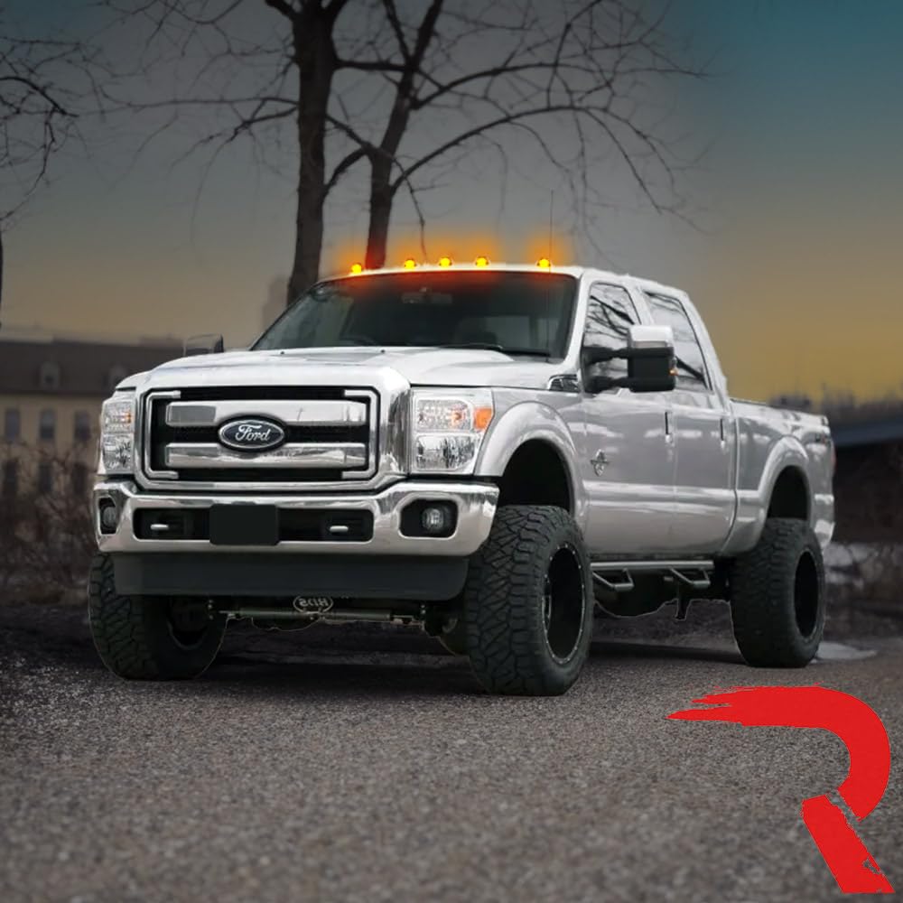 RECON - 5-PC Cab Lights Lenses Fits 1999-2016 Super Duty Amber Xenon Bulbs with Clear Lens (Replaces Factory/OEM Cab Lenses)