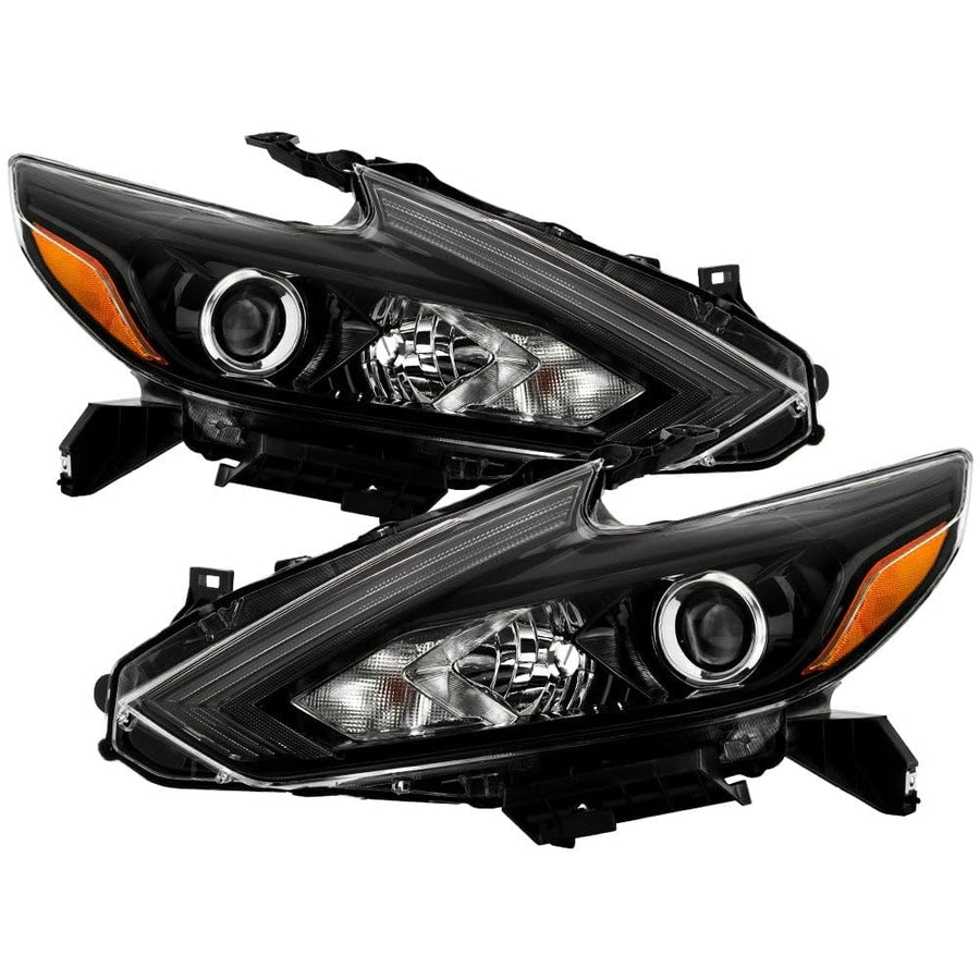 Nissan Altima 16-18 Spyder (OE) Halogen Headlights - Low Beam-H11(Included) ; High Beam-H9(Included) ; Signal-7444NA(Included) - OE Set Black