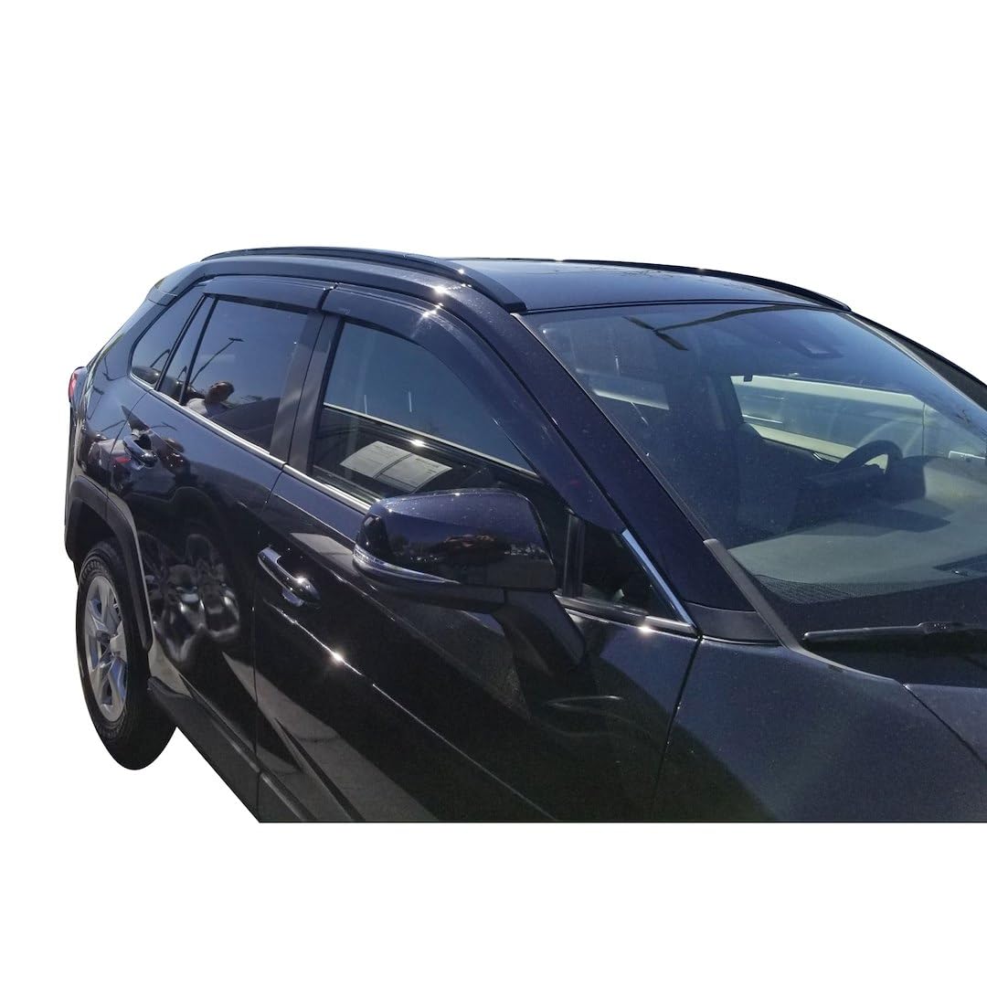 Rain Guard TRAILFX Tape On Window Vent Visors Acrylic with A Smoke Tint 4 Piece Compatible with RAV4 19- - 4255H