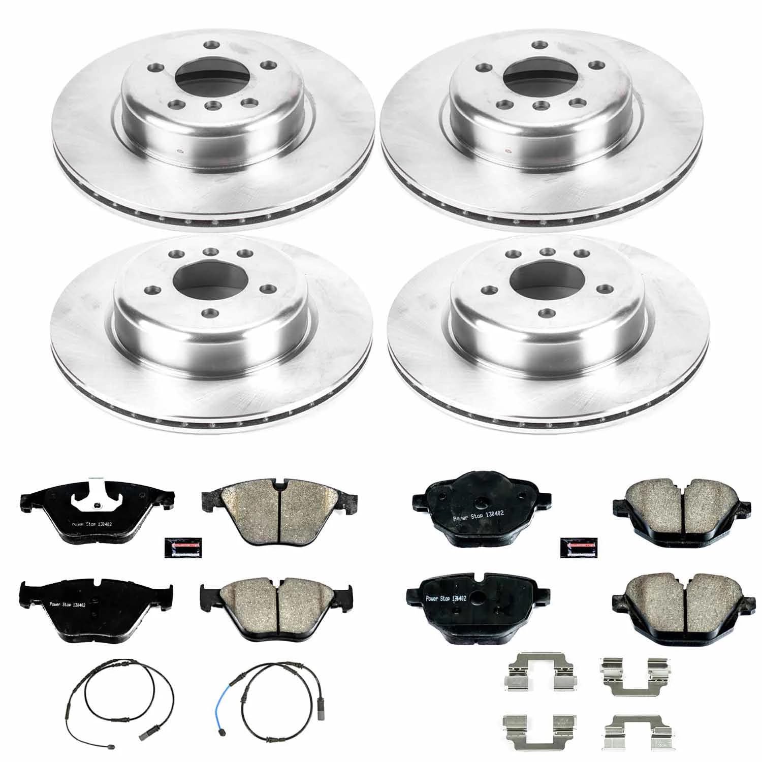Power Stop Autospecialty KOE7237 Front and Rear Replacement Brake Kit-OE Brake Rotors & Ceramic Brake Pads For BMW 528i 2014-2016 [Model Specific]