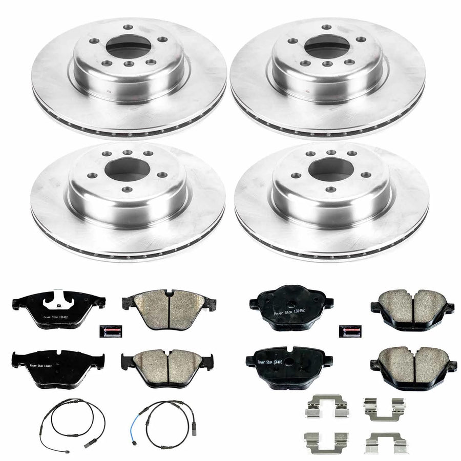 Power Stop Autospecialty KOE7237 Front and Rear Replacement Brake Kit-OE Brake Rotors & Ceramic Brake Pads For BMW 528i 2014-2016 [Model Specific]