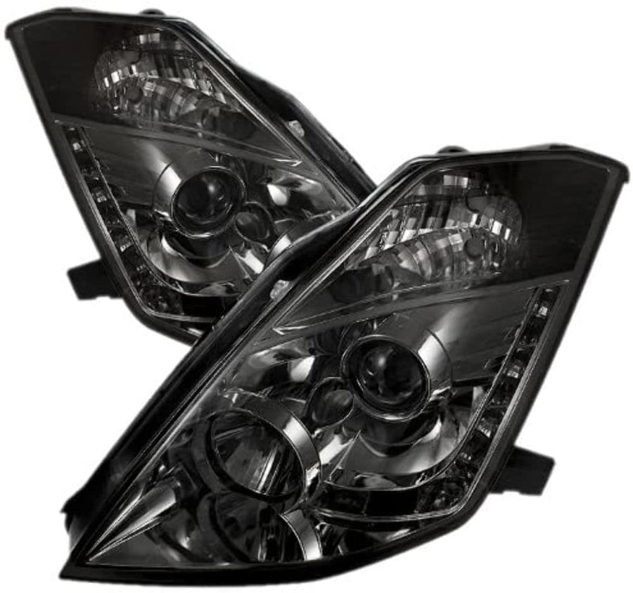 Nissan 350Z 03-05 Spyder 5064738 Projector Headlights - Halogen Model Only (Not Compatible With Xenon/HID Model) - DRL - Black - High H1 (Included) - Low H7 (Included)