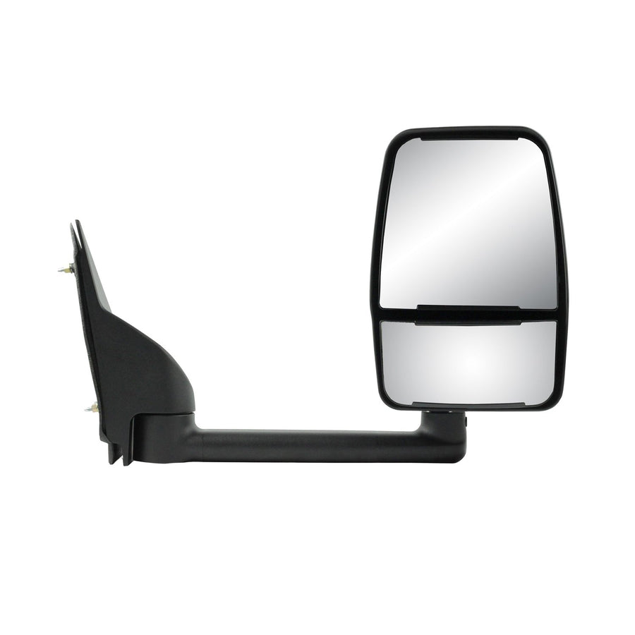 K Source Extendable Passenger Side Towing Mirror For 2003 – 2023 Express Van & Savana. Textured Black, PTM Housing, Manual, Dual Lens, Foldaway
