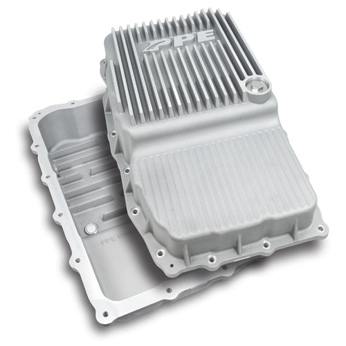 Heavy Duty PPE Cast Aluminum Deep Transmission Pan (RAW) 128051300 Compatible for 2018+ GM Silverado 1500 with Allison 10L80 Transmission