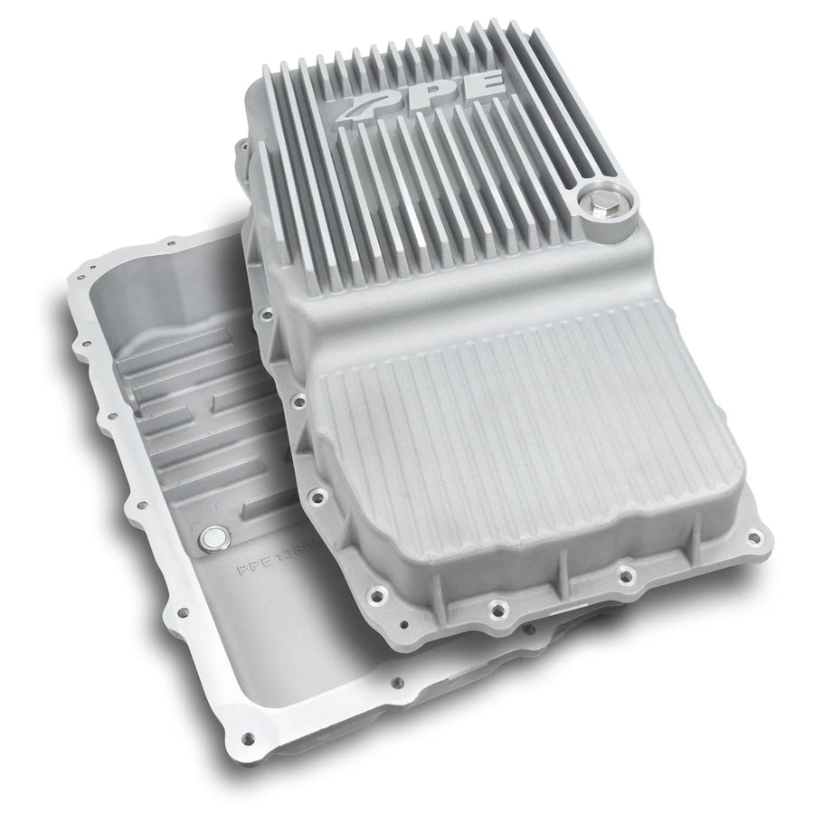 Heavy Duty PPE Cast Aluminum Deep Transmission Pan (RAW) 128051300 Compatible for 2018+ GM Silverado 1500 with Allison 10L80 Transmission