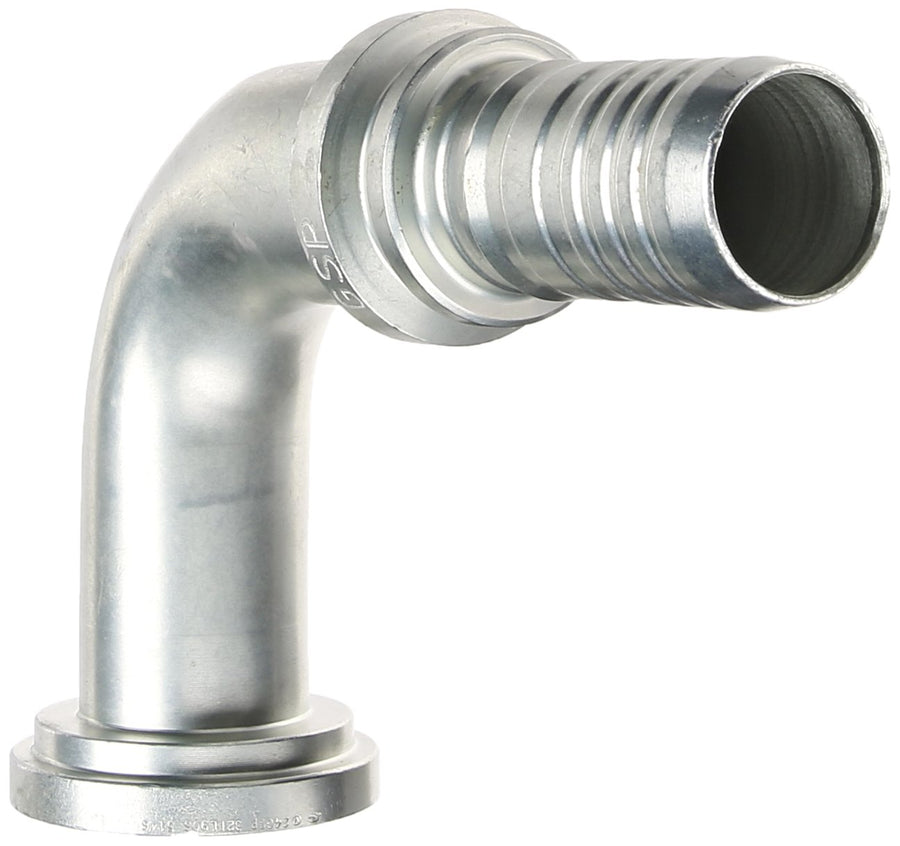 GlobalSpiral Couplings Gates 24GSP-32FL90S, Code 61 O-Ring Flange, Zinc Plated Carbon Steel, 6.90", 90° Bent Tube, 1 1/2" ID