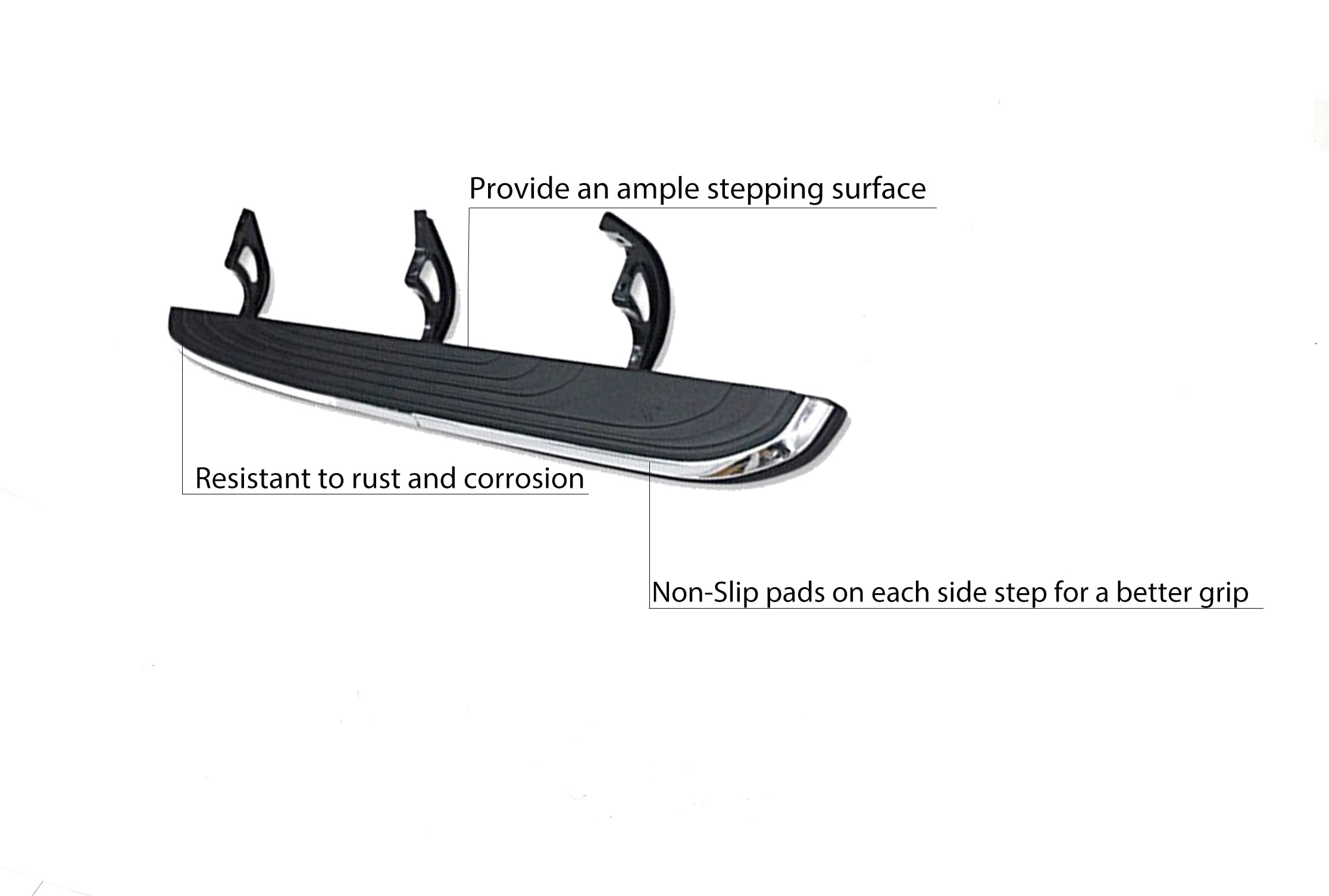 Aluminum Black Horse OEM Replica Running Boards Compatible with 2016-2022 Honda Pilot/ 2014-2020 Acura MDX