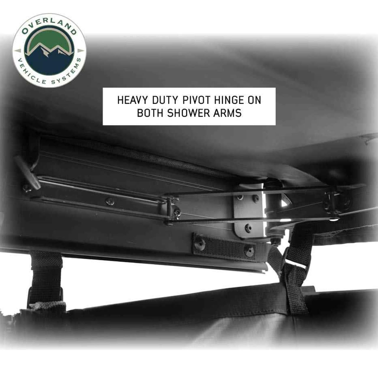 Overland Vehicle Systems Nomadic XD 90 Degree Pivot Shower Awning - Quick Deploying w/Light Strip & Black Out