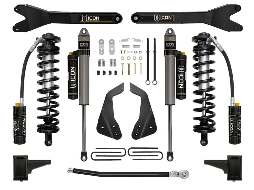 4-5.5" Lift ICON Stage 4 Coilover Conversion w/Radius Arm, Compatible with 2005-07 Ford F250/F350, K63114R