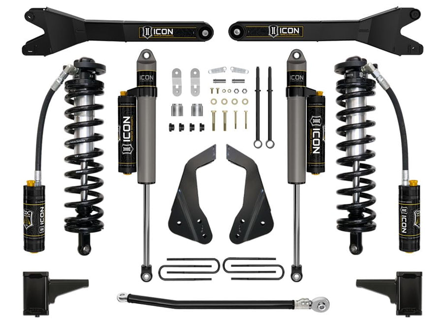 4-5.5" Lift ICON Stage 4 Coilover Conversion w/Radius Arm, Compatible with 2005-07 Ford F250/F350, K63114R