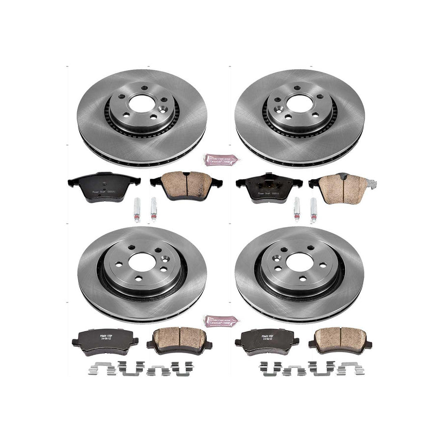 Power Stop KOE7637 Front and Rear Autospecialty Replacement Brake Kit-OE Brake Rotors & Ceramic Brake Pads For Volvo S60, Volvo S80, Volvo V60, Volvo XC70 [Model Specific]