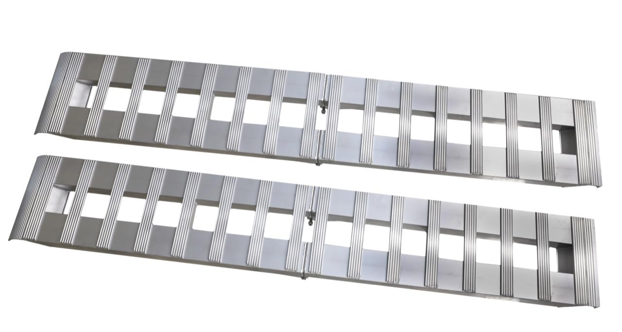 GEN-Y Hitch Heavy Duty GH-102595 Foldable Aluminum Loading Ramps for Motorcycle, Dirt Bike, Golf Cart, UTV, ATV - 8FT Length, Folds to 4FT - 6,000 LB Max Load per Pair