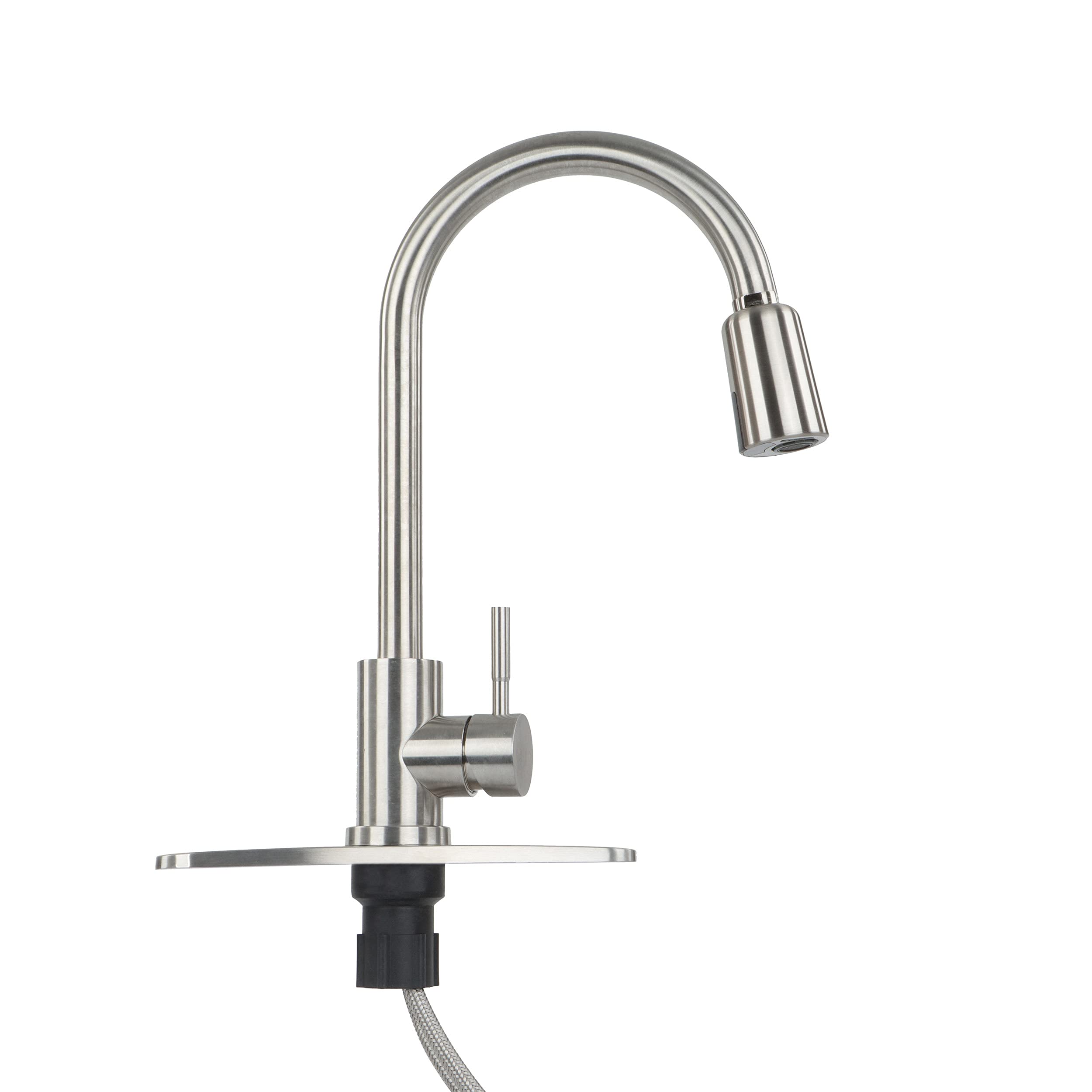 Touchless Empire Faucet Kitchen Faucet - Silver Steel High-Arc Motion Sensor Kitchen Faucet with Optional Deck Plate