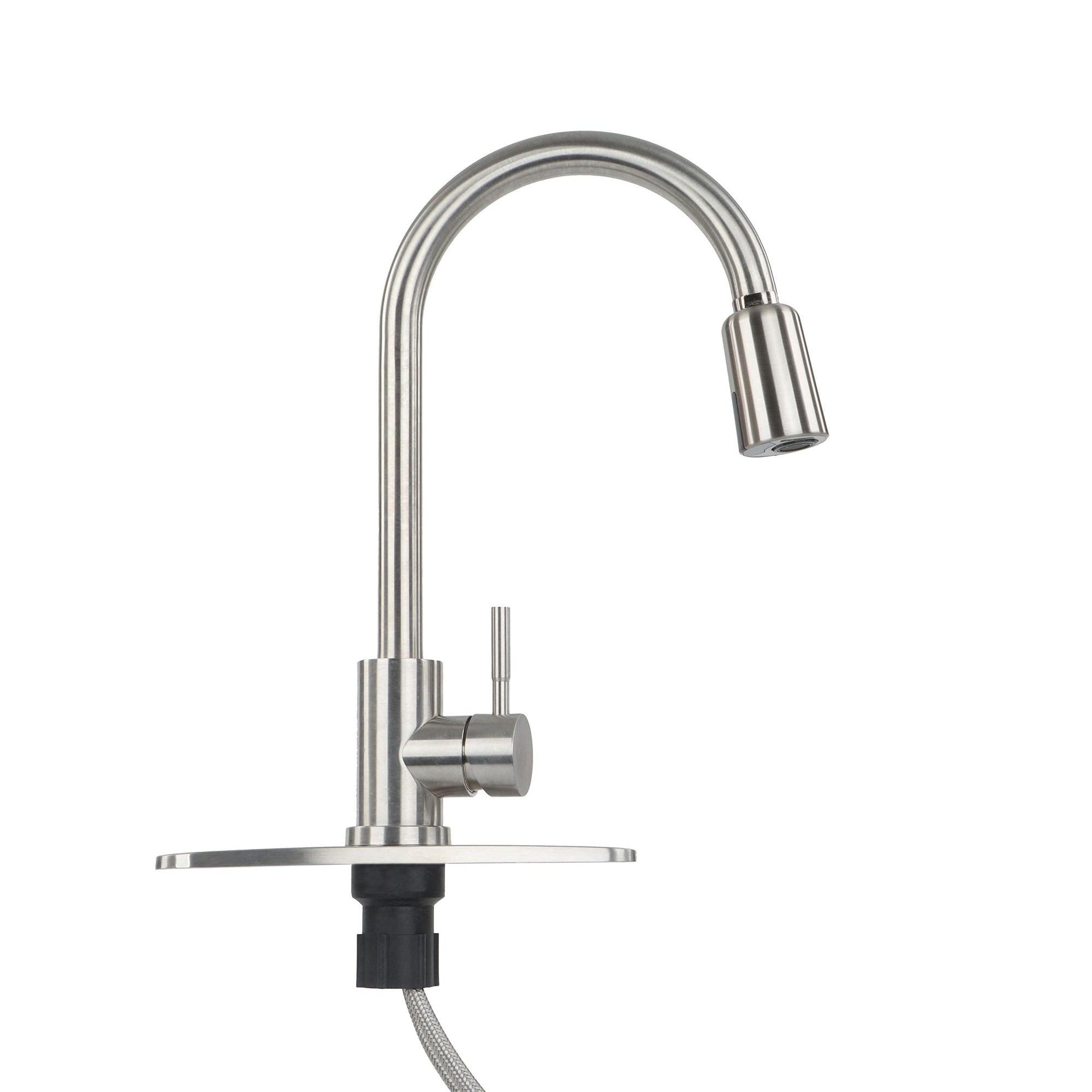Touchless Empire Faucet Kitchen Faucet - Silver Steel High-Arc Motion Sensor Kitchen Faucet with Optional Deck Plate
