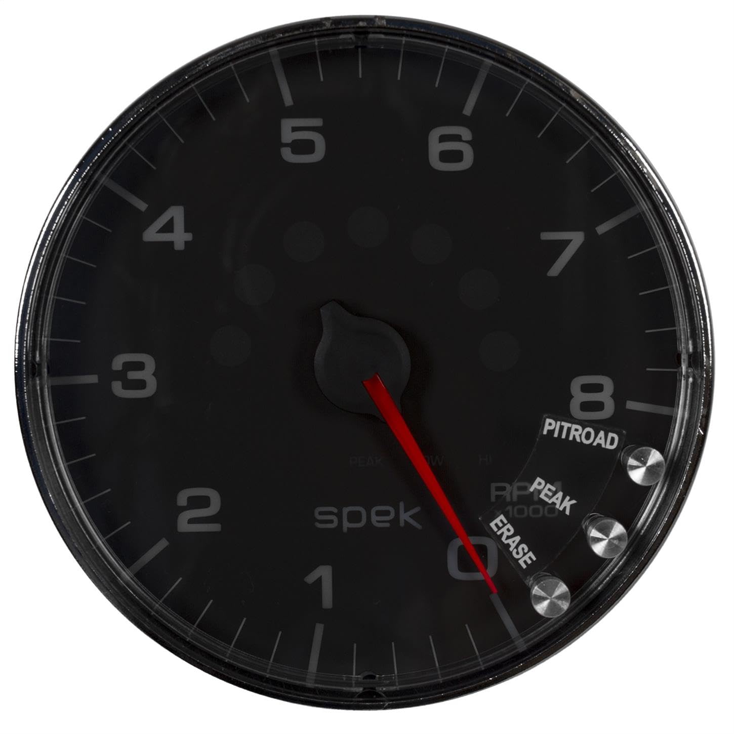 Gauge AUTO METER P238318 Tachometer (Spek-Pro 5", 8K RPM,with Shift Light & Peak Mem, Black/Chrome, Spek-Pro)