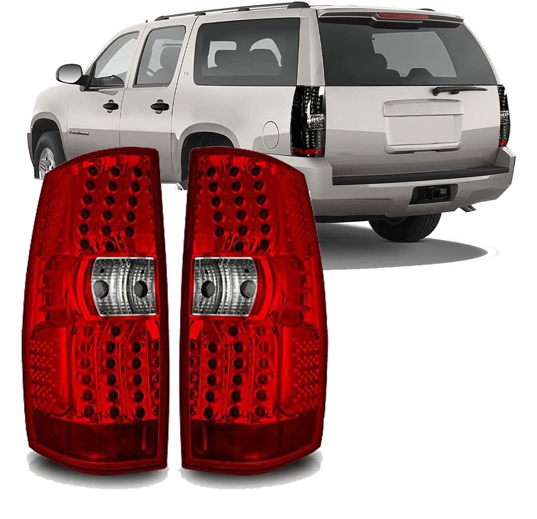 Winjet LED Tail lights Compatible with [2007 2008 2009 2010 2011 2012 2013 2014 Chevrolet Suburban/Tahoe]