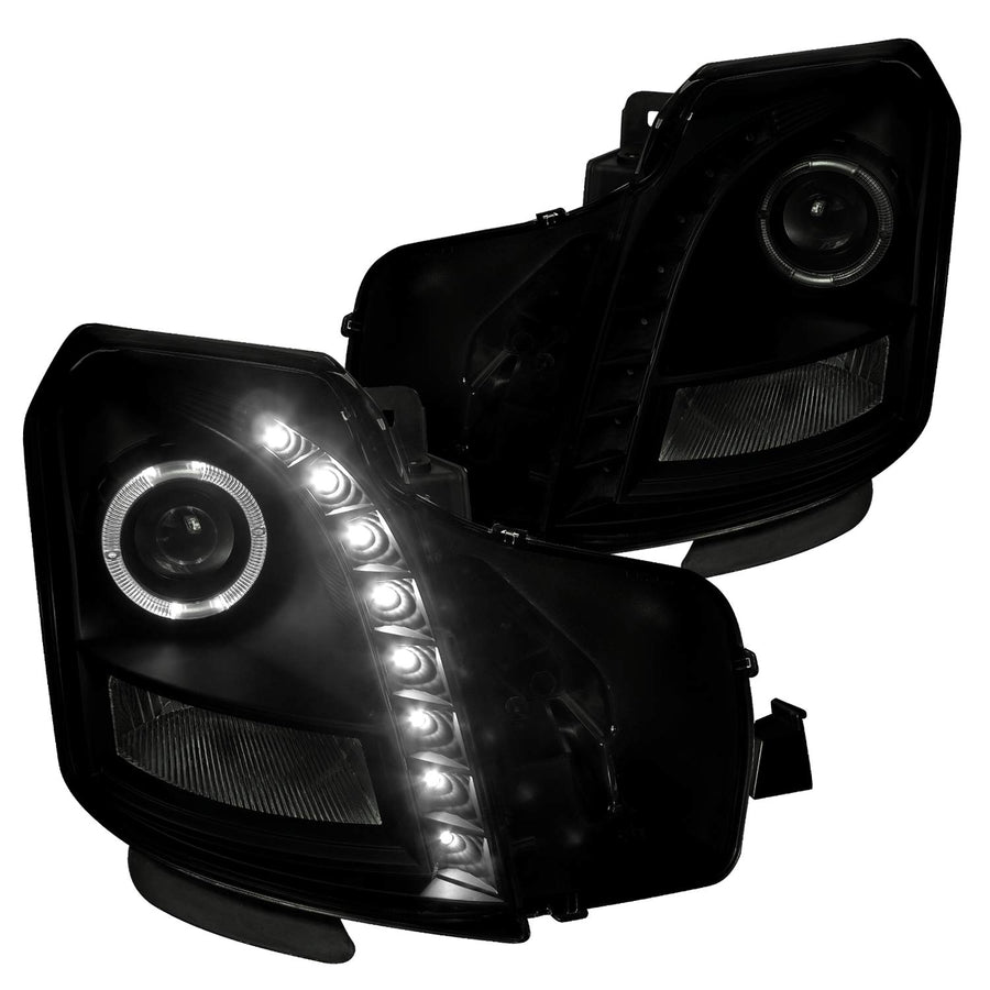 Cadillac CTS 2003-2007 Halo Projector Headlights (Black Housing/Smoked Lens)