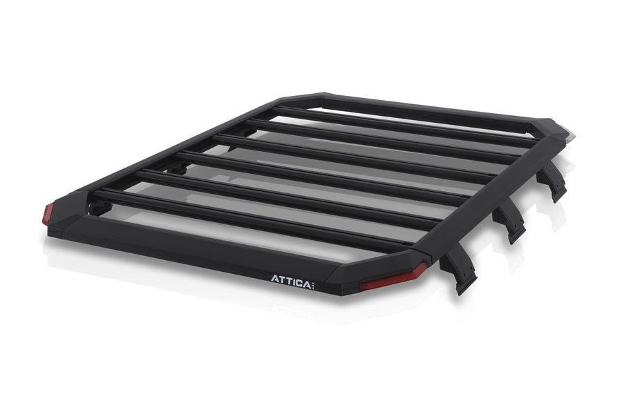Attica4x4 Cobra Tek - Frontier Series Roof Rack | Compatible with Jeep Wrangler JL (2018-2023) | Durable, Stylish, and Functional 4DR Full Size Rack with LED Lights | Black Aluminum.