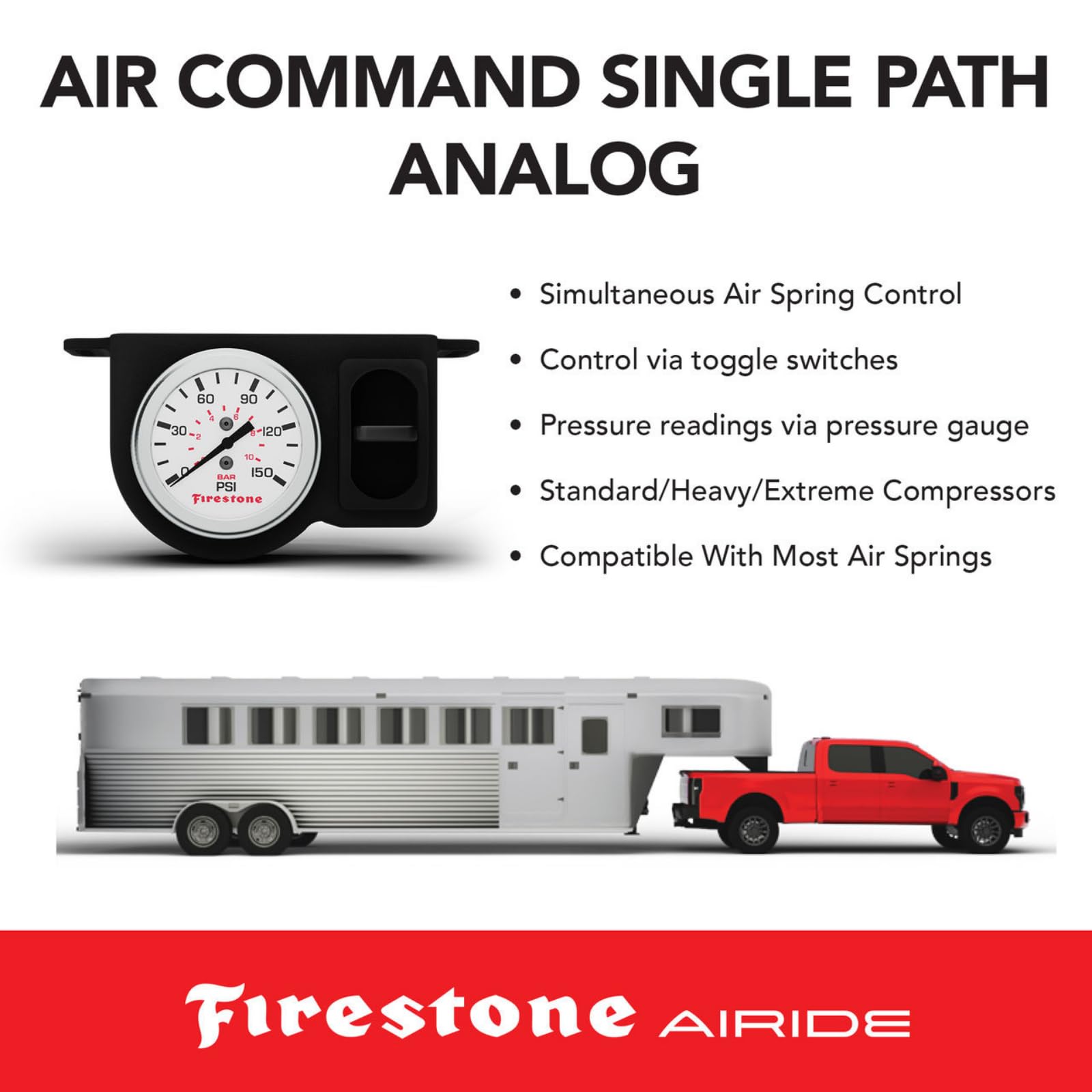 Airide Firestone 2871 All-In-One Analog Rear Air Spring Kit fits 2007-2021 Tundra | Load Leveling Design | Up to 5,000 lbs Load Capacity | 5-100 PSI | Easy Installation