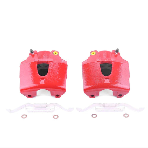 Power Stop S4756 Front Pair of High-Temp Red Powder Coated Calipers For Dodge Dakota 2000-2002, Dodge Durango 2000-2002 [Model Specific]