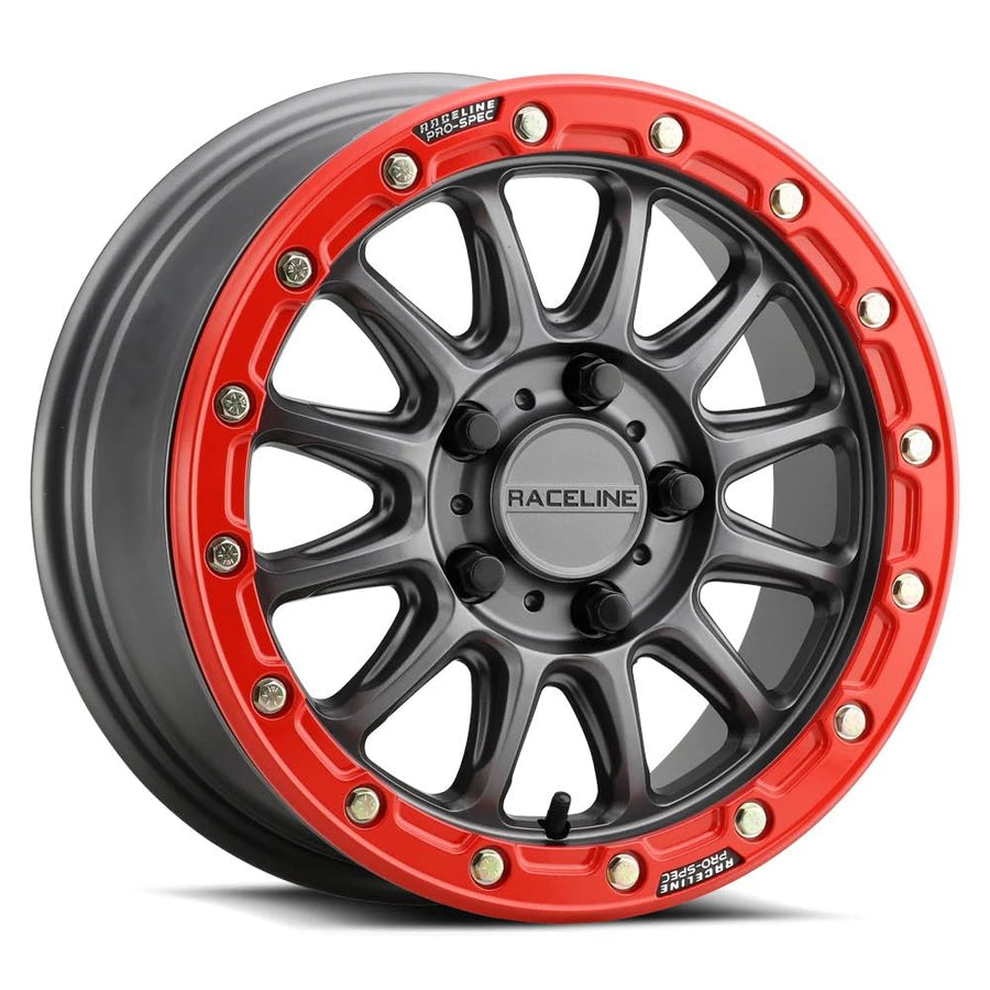 Alpha RACELINE Gunmetal W/RED Ring 15X7 5X114.3 +25