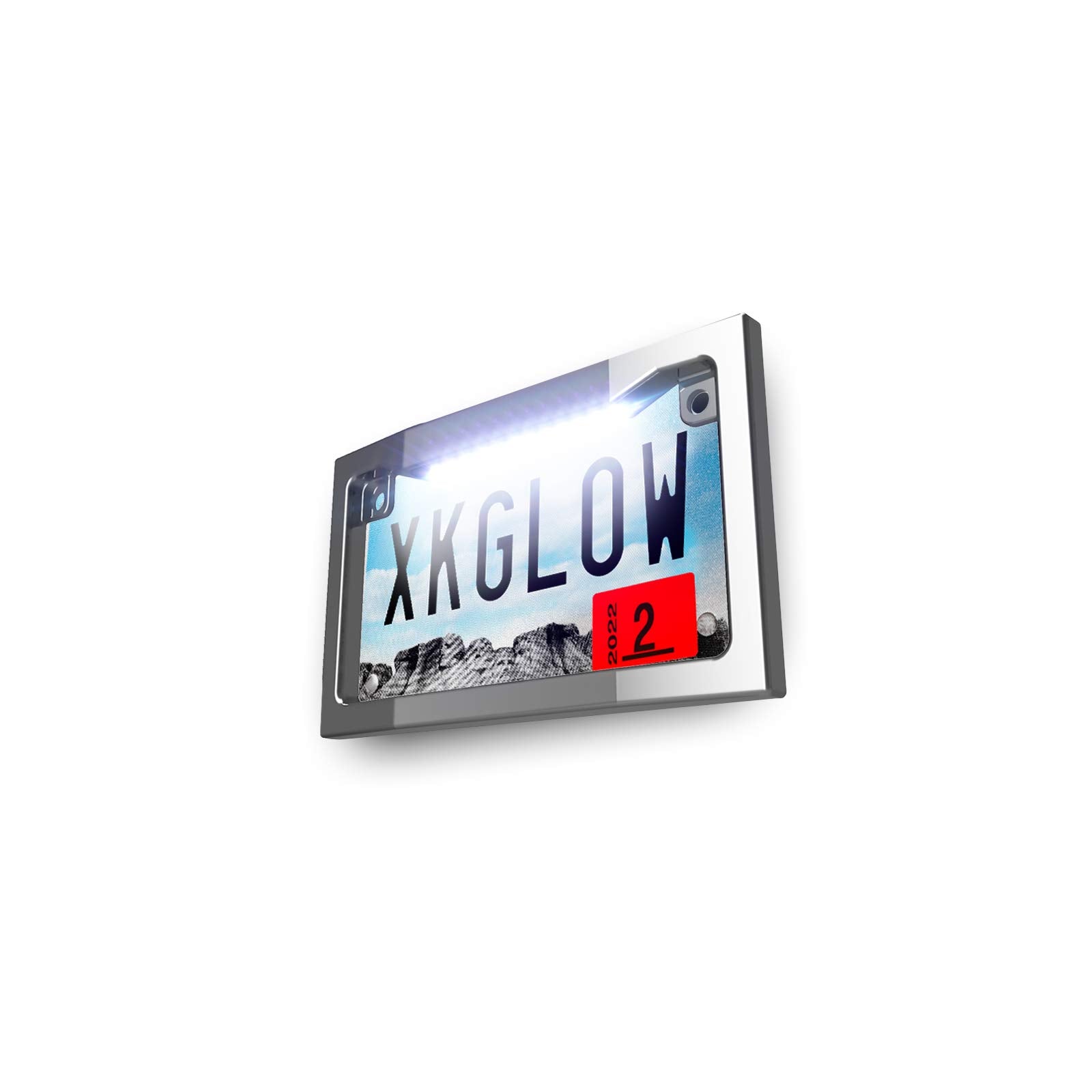 LED Motorcycle License Plate Frame - Chrome