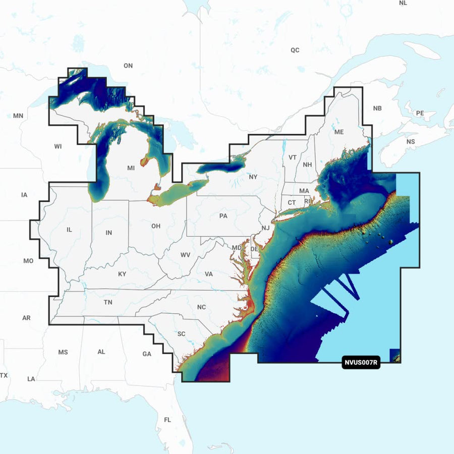Garmin Navionics Vision+ 010-C1291-00 U.S. East - Lakes, Rivers and Coastal Marine Charts microSD/SD and One-Year Subscription
