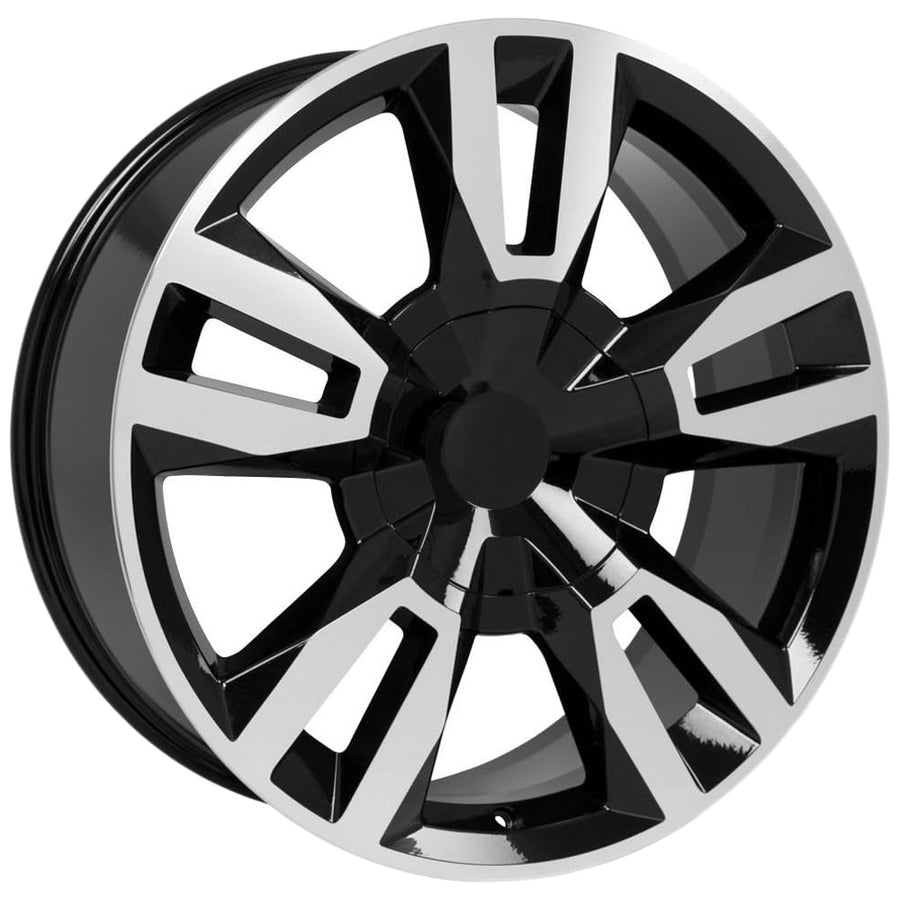 Black Machined Wheel OE Wheels LLC CV40-22090-6550-24MB Painted (22 x 9. inches /6 x 139 mm, 24 mm Offset)