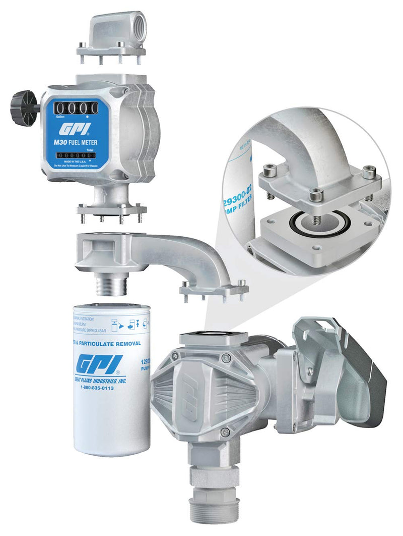 Quick-Fit Filter Adapter Kit GPI - for up to 25 GPM Fuel Transfer Pumps (GPI Genuine Accessory 129500-01)