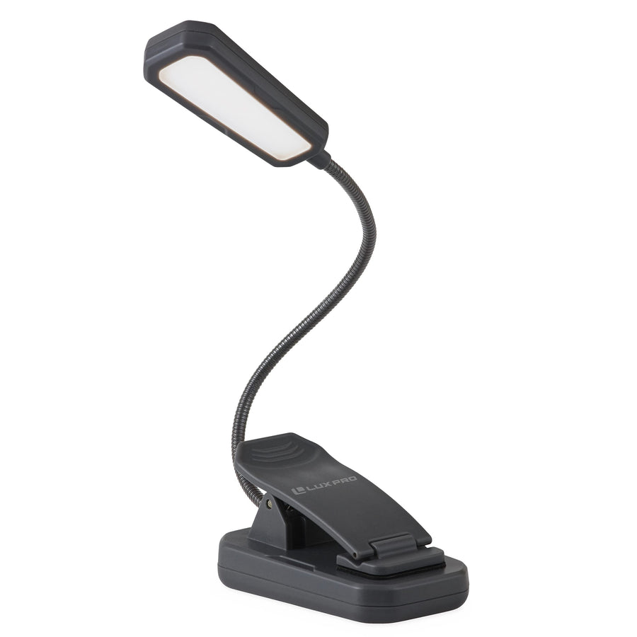Rechargeable LUXPRO LP178 Warm 6 LED Lightweight Book Light with Convenient Padded Clip