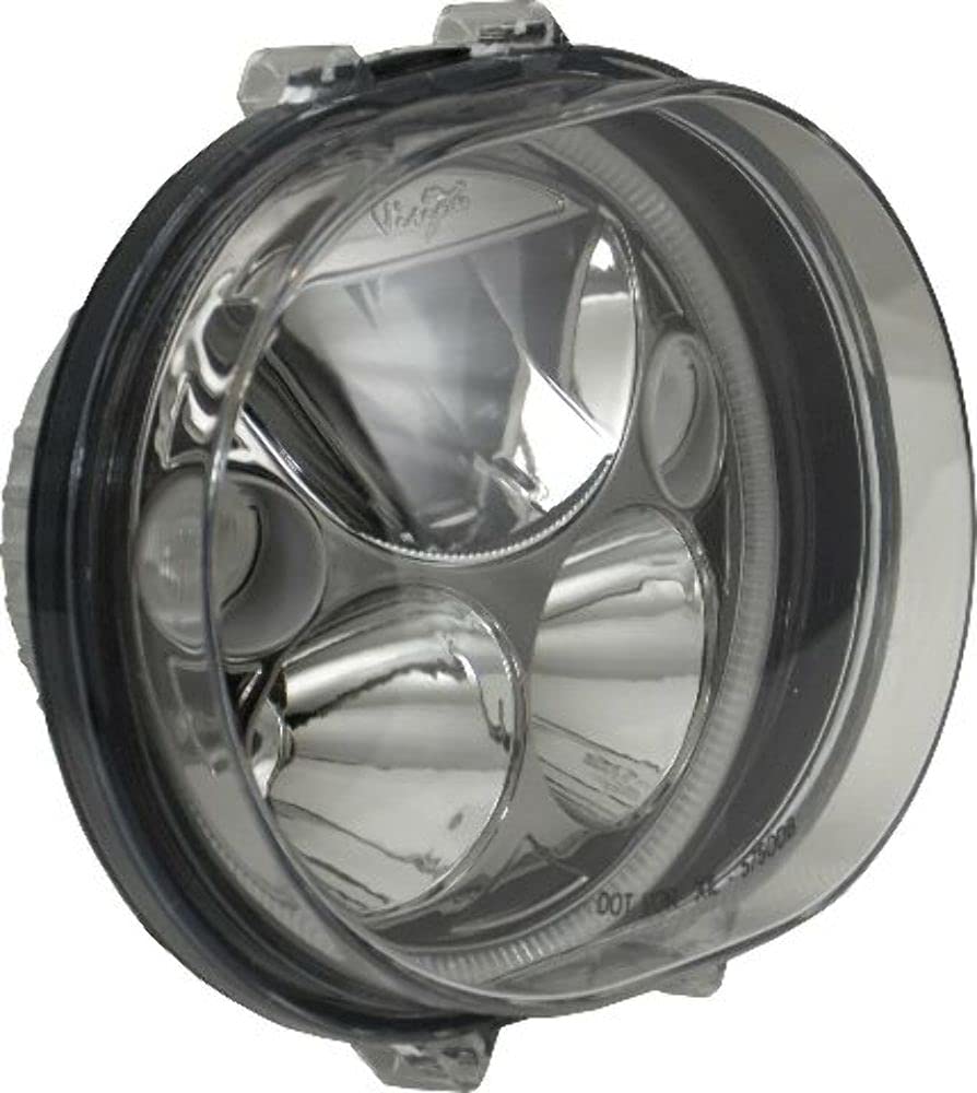 Vision X Lighting 5.75" Oval (XMC-575ODB) VX Motorcycle LED Headlight w/Low-High-Halo, Single Light, Black Chrome Face