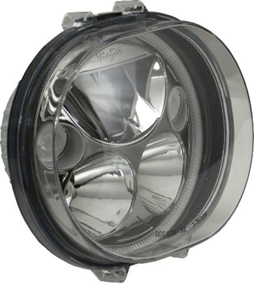 Vision X Lighting 5.75" Oval (XMC-575ODB) VX Motorcycle LED Headlight w/Low-High-Halo, Single Light, Black Chrome Face