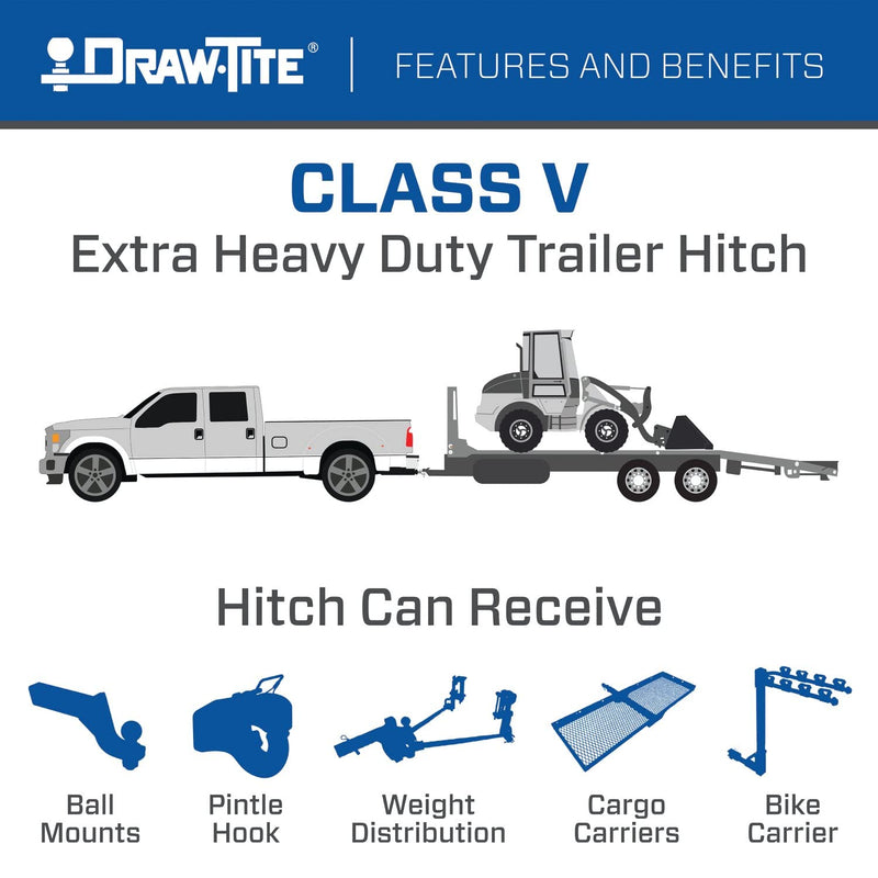 Class 5 Draw-Tite Trailer Hitch 2-Inch Receiver Compatible with 2022-2024 Toyota Tundra