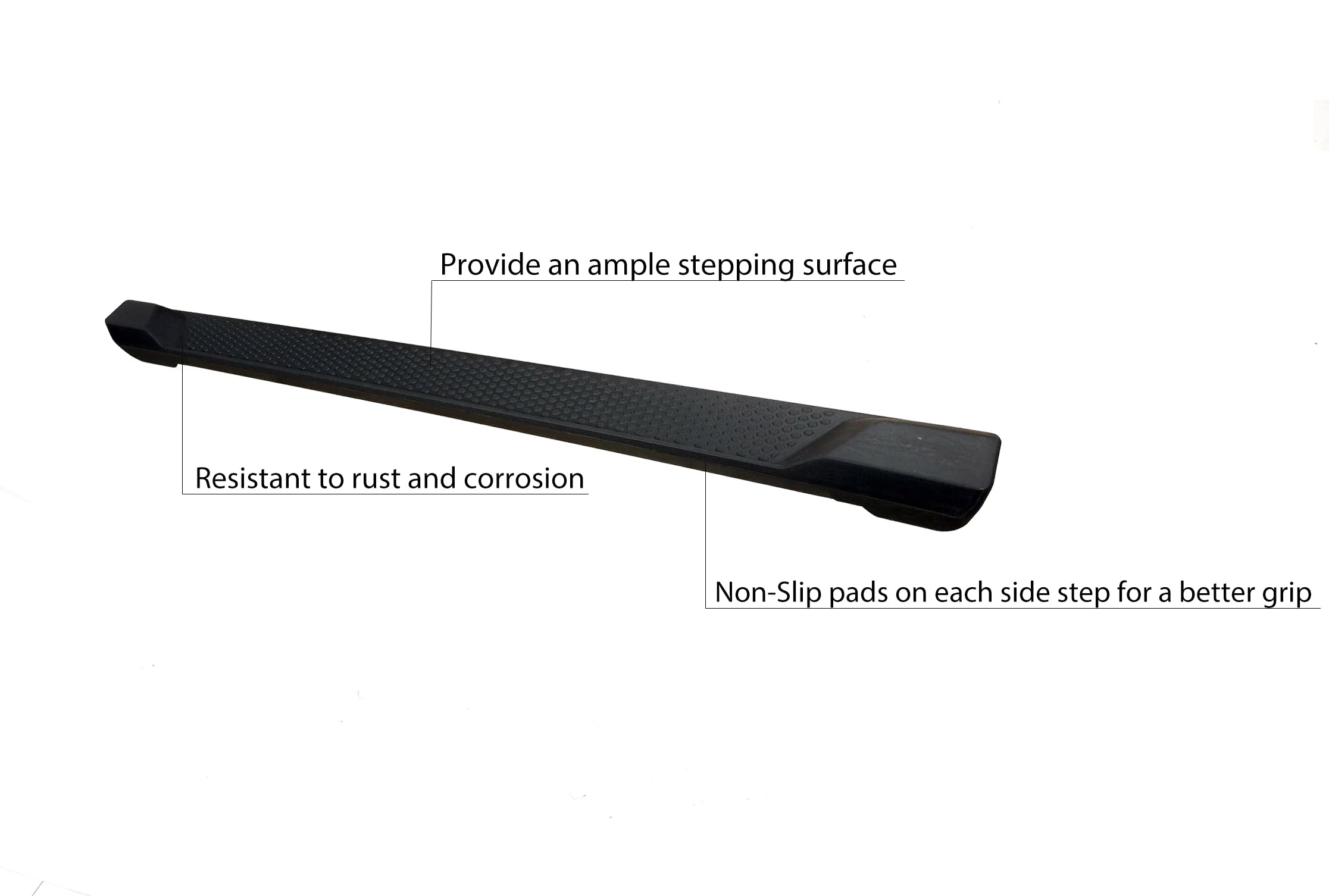 OEM Replica Black Horse Running Boards Compatible with 2018-2024 Jeep Wrangler JL(Incl. 2020 Diesel Engine & Excl. Plug-in Hybrid and Trims with Fox Hydraulic Jounce Bumpers)-RJEWRJL