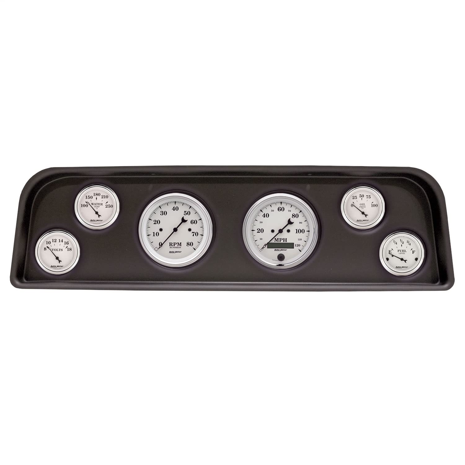AUTO METER Direct Fit Dash Kit 2104-08, (3 3/8" X2, 2 1/16" X4), Gmc Truck C/K/Suburban 60-66, Old-TYME White
