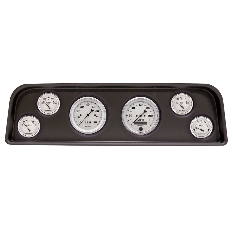 AUTO METER Direct Fit Dash Kit 2104-08, (3 3/8" X2, 2 1/16" X4), Gmc Truck C/K/Suburban 60-66, Old-TYME White