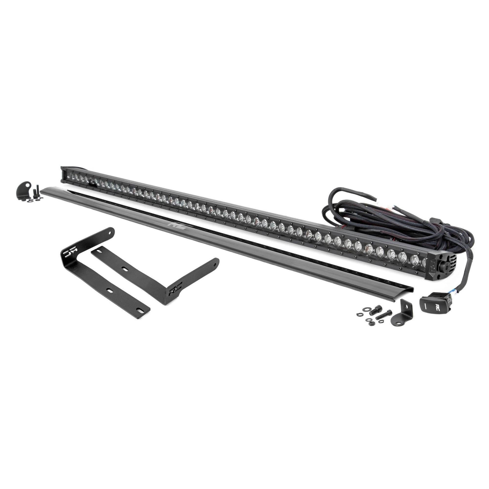 50" Rough Country Single Row LED Light Bar Kit for Kubota RTV-X900/RTV-X1100-50-in Black Series LED Bar, White DRL
