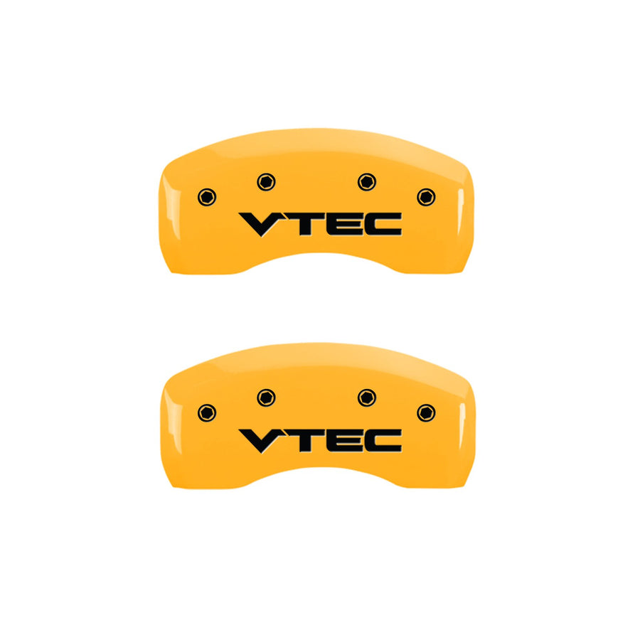 Caliper Covers MGP 39011SVTCYL Yellow (Set of 4, Engraved Front and Rear: Vtech, Yellow powder coat finish, black characters)