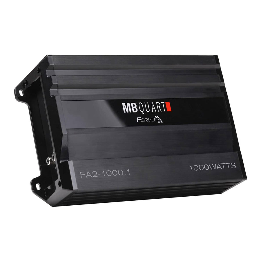 1,000 Watt MB Quart Formula Mono Full Range Class Q1 Car Audio Mobile Amplifier with Bass Remote, FA2-1000.1, Black